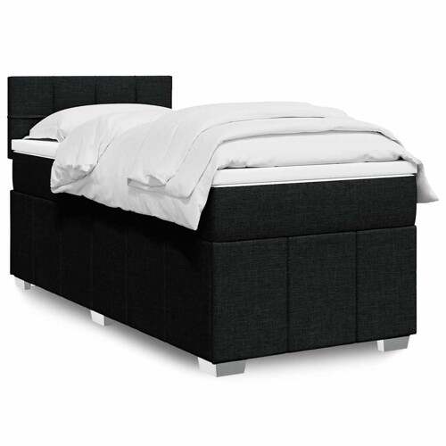 vidaXL Box spring krevet s madracem crni 80 x 200 cm od tkanine