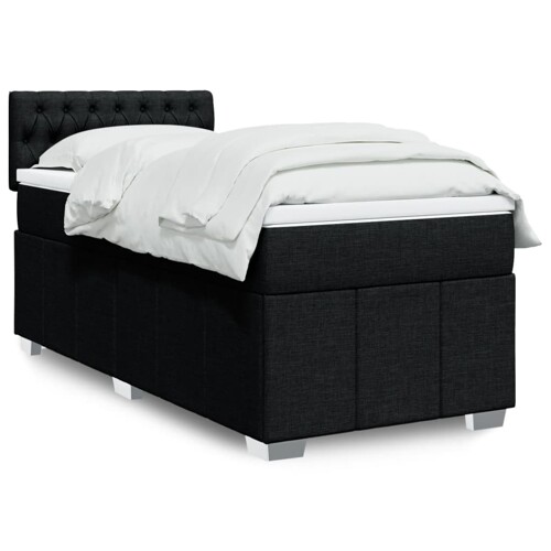 vidaXL Box spring krevet s madracem crni 80 x 200 cm od tkanine