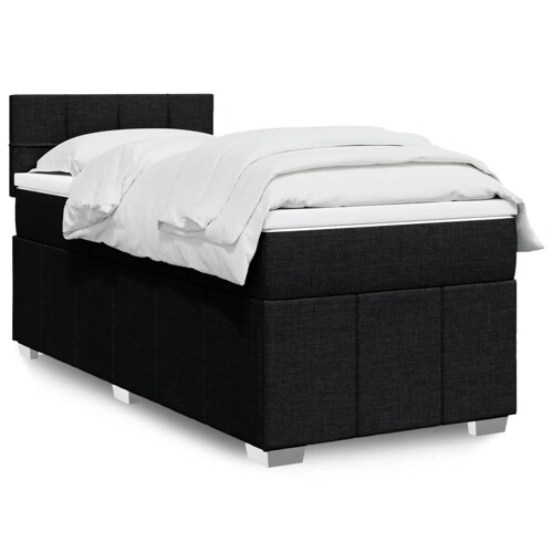 vidaXL Box spring krevet s madracem crni 90x190 cm od tkanine