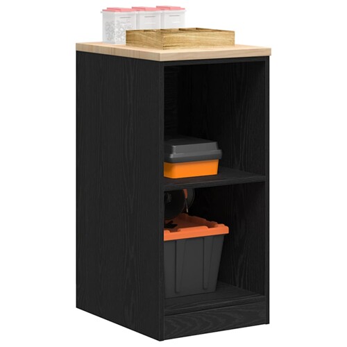 vidaXL Garažni ormar za odlaganje crni 40x51x85 cm masivne borovine