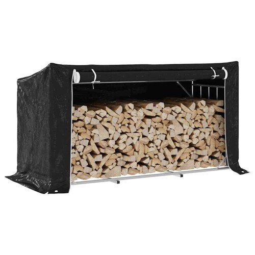 vidaXL Stalak za drva za ogrjev s kišnom navlakom 200,5x80,5x110,5 cm