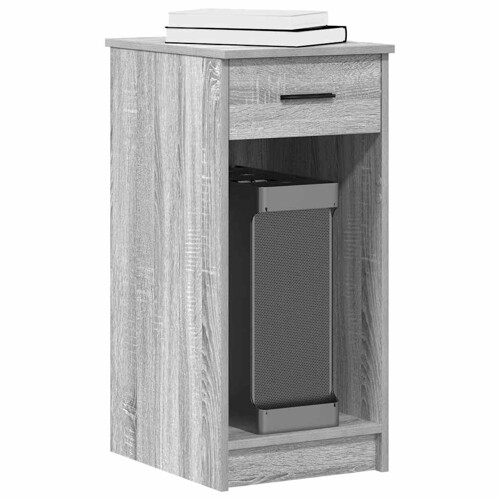 vidaXL Tower stalak za računalo s ladicom boja sivog hrasta 35x45x77cm