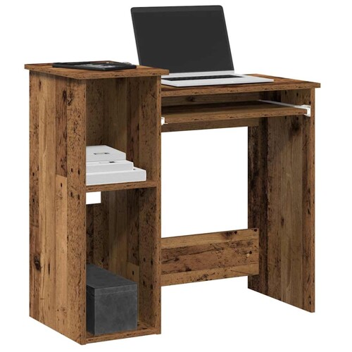 vidaXL Radni stol s policama boja drva 84x40x78 cm konstruirano drvo