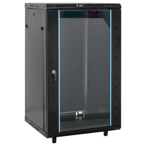 vidaXL Komunikacijski ormarić 18U 19\\" IP20 crni 60 x 60 x 100 cm