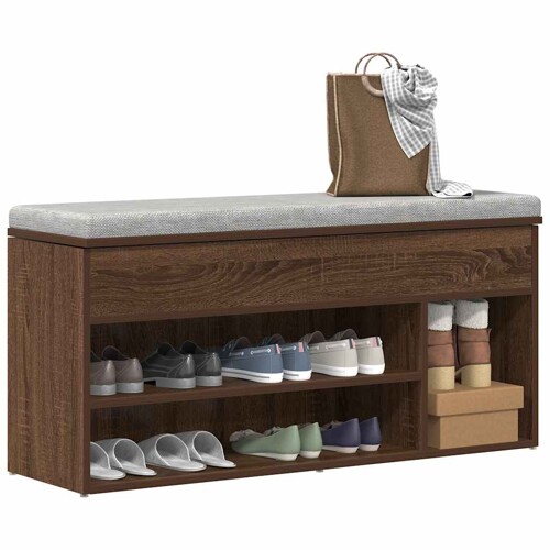 vidaXL Klupa za cipele boja smeđeg hrasta 102x30,5x45 cm drvena
