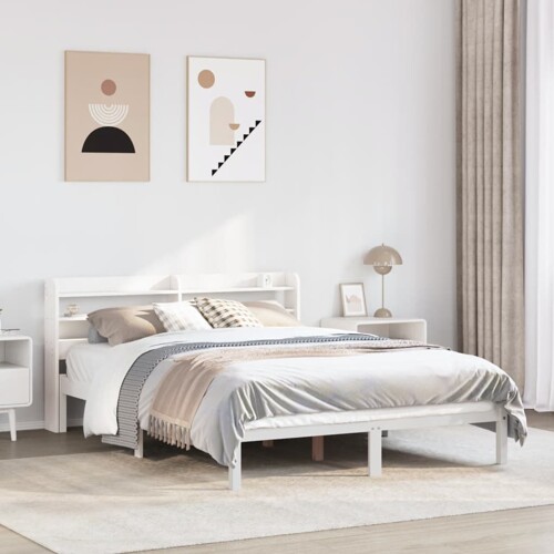 vidaXL Okvir kreveta bez madraca bijeli 150x200 cm od masivne borovine