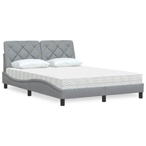 vidaXL Krevet s madracem svjetlosivi 120 x 200 cm od tkanine