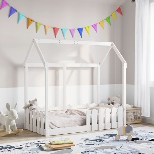 vidaXL Okvir kreveta za dječju kućicu bijeli 70 x 140 cm borovina