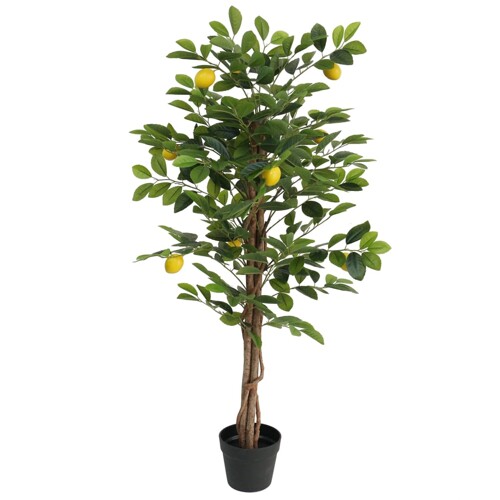 vidaXL Umjetno stablo limuna s 3 debla zeleno 120 cm PP