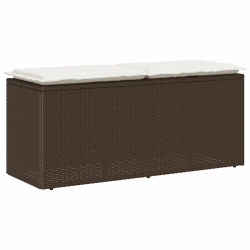 vidaXL Vrtna klupa s jastukom smeđa 110x40x44 cm od poliratana