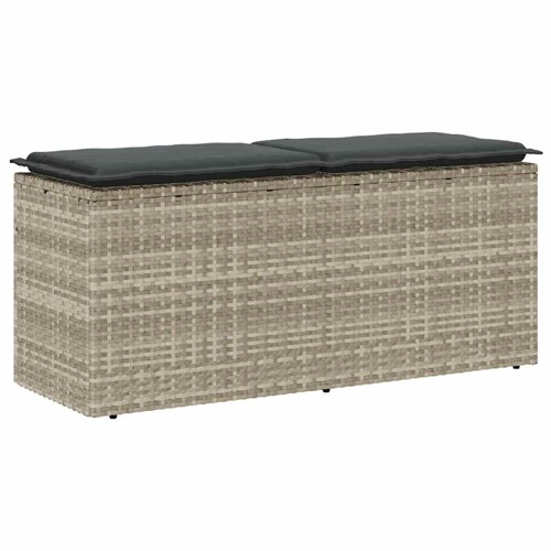 vidaXL Vrtna klupa s jastukom svijetlo siva 110x40x44 cm poliratan