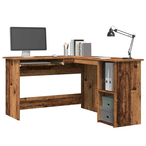 vidaXL Kutni radni stol staro drvo 120x140x75 cm konstruirano drvo