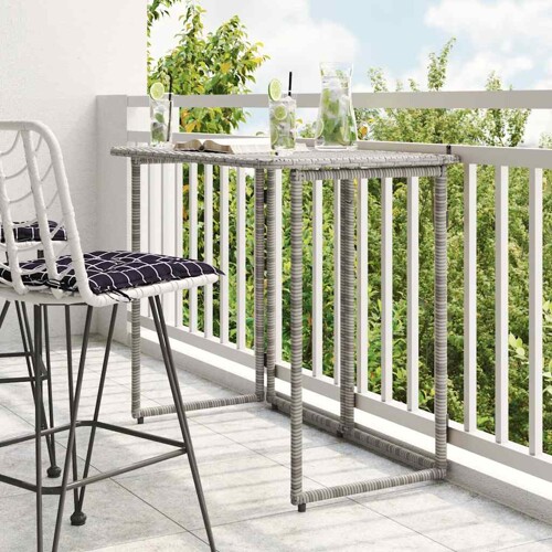 vidaXL Sklopivi vrtni stol sivi 90x51x75 cm poliratan
