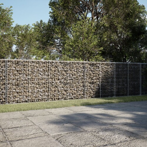 vidaXL Gabionska košara s poklopcem 400x50x100 cm pocinčano željezo