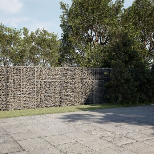 vidaXL Gabionska košara s poklopcem 800x100x150 cm pocinčano željezo