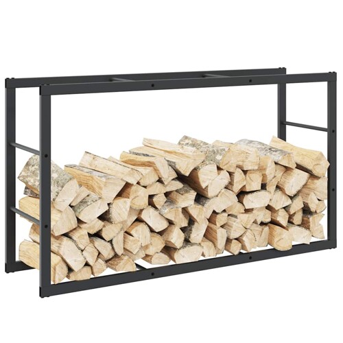 vidaXL Stalak za drva crni 110x30x61 cm čelik