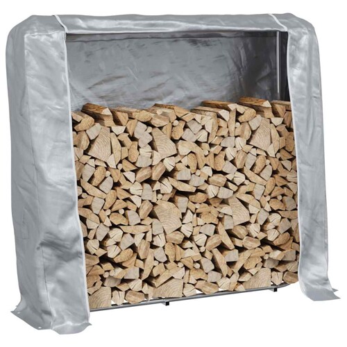 vidaXL Stalak za drva za ogrjev s kišnom navlakom 150x25x150 cm