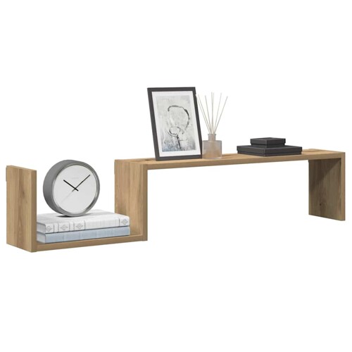 vidaXL Zidne police 2 kom Artisan hrast 100x15x20 cm konstruirano drvo