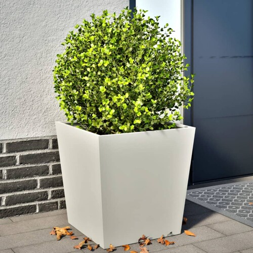 vidaXL Vrtne sadilice 2 kom bijele 50 x 50 x 50 cm čelične