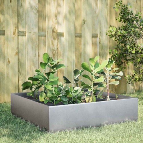 vidaXL Vrtna posuda za sadnju 100 x 100 x 25 cm pocinčani čelik
