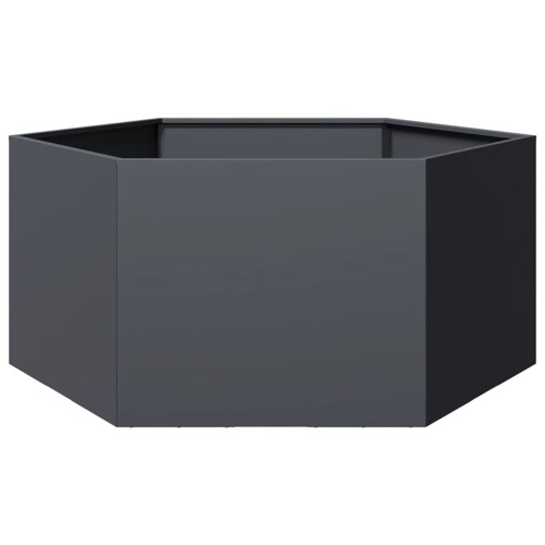 vidaXL Vrtna sadilica antracit šesterokutna 104x90x45 cm čelična