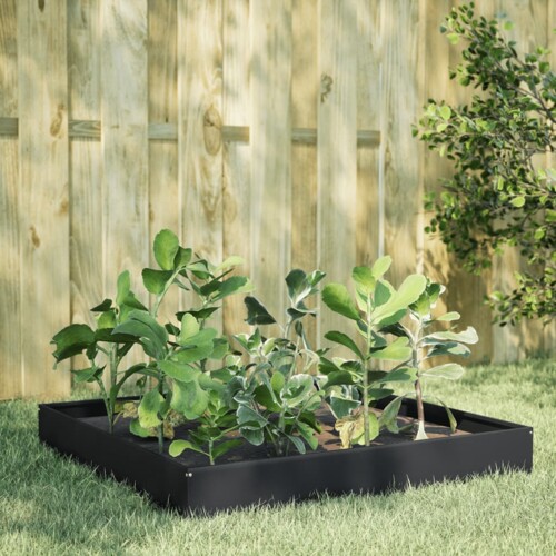 vidaXL Povišena vrtna gredica crna 100 x 100 x 26 cm od čelika