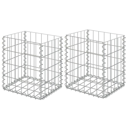 vidaXL Gabionske košare 2 kom pocinčani čelik 30x30x40 cm