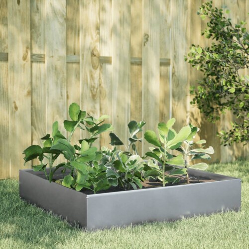 vidaXL Povišena vrtna gredica 100x100x33,5 cm pocinčani čelik