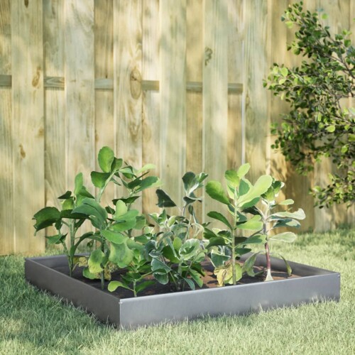 vidaXL Vrtna posuda za sadnju 100x100x26 cm pocinčani čelik