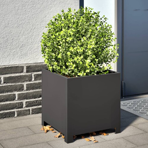 vidaXL Vrtna sadilica crne 40x40x40 cm čelična