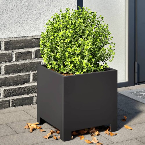 vidaXL Vrtne sadilice 2 kom crne 30x30x30 cm čelične