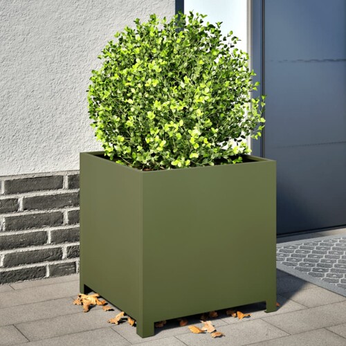 vidaXL Vrtna sadilica maslinastozelena 50 x 50 x 50 cm čelična
