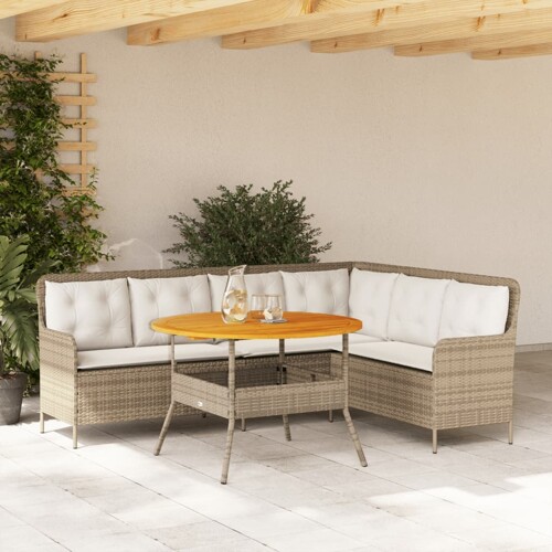 vidaXL 2-dijelni set vrtnih sofa od poliratana s jastucima bež