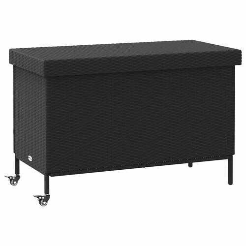 vidaXL Vrtna kutija za pohranu s kotačima crna 110x55x73 cm