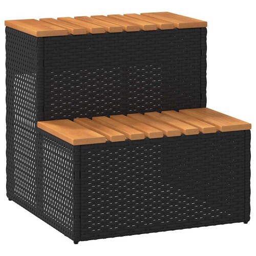 vidaXL Stepenica za hidromasažnu kadu crna 50x50x50,5 cm