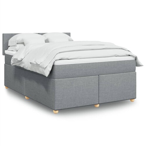 vidaXL Krevet s oprugama i madracem svjetlosivi 140x190 cm od tkanine