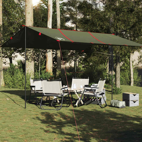 vidaXL Cerada za kampiranje maslinastozelena 451x420 cm vodootporna