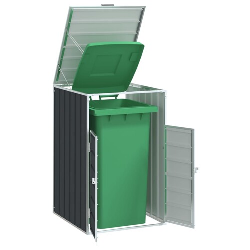 vidaXL Spremište za jednu kantu za otpad antracit 72x81x115 cm čelično