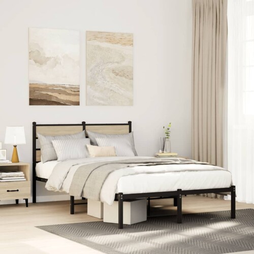 vidaXL Metalni okvir kreveta bez madraca boja hrasta sonome 120x200 cm