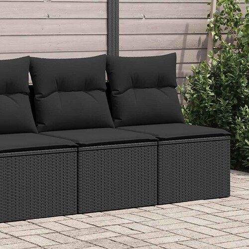 vidaXL 2-dijelni set vrtnih sofa s jastucima crni od poliratana bagrem