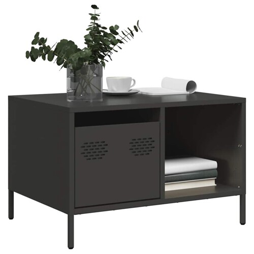 vidaXL Stolić za kavu crni 68,5x50x43,5 cm od hladno valjanog čelika