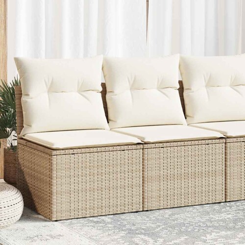 vidaXL 2-dijelni set vrtnih sofa s jastucima bež od poliratana bagrem