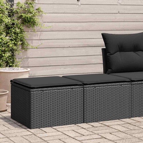 vidaXL 2-dijelni set vrtnih sofa s jastucima crni od poliratana bagrem