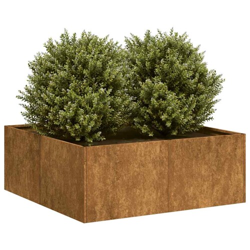 vidaXL Sadilica boja hrđe 80x80x30 cm od pohabanog čelika