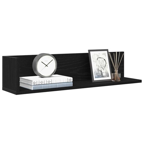 vidaXL Zidne police 2 kom crne 75x16,5x16,5 cm konstruirano drvo