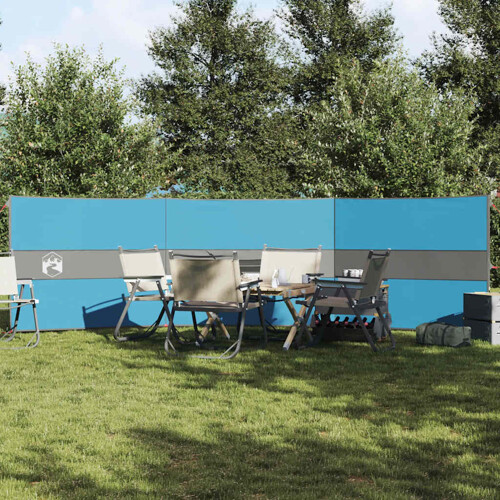 vidaXL Vjetrobran za kampiranje plavo 490x123 cm vodootporni