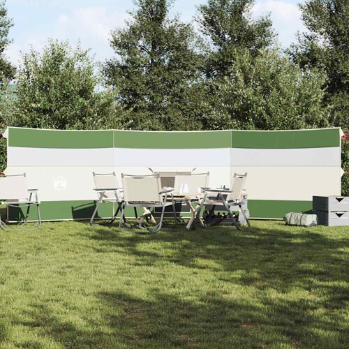 vidaXL Vjetrobran za kampiranje zeleni 508x130 cm vodootporni