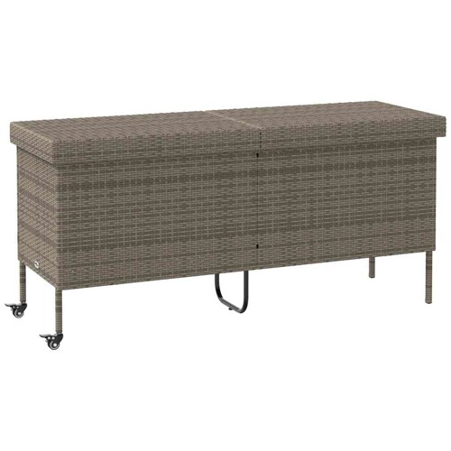 vidaXL Vrtna kutija za pohranu s kotačima siva 160x55x75 cm poliratan