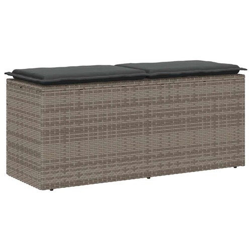 vidaXL Vrtna klupa s jastukom siva 110x40x44 cm poliratan