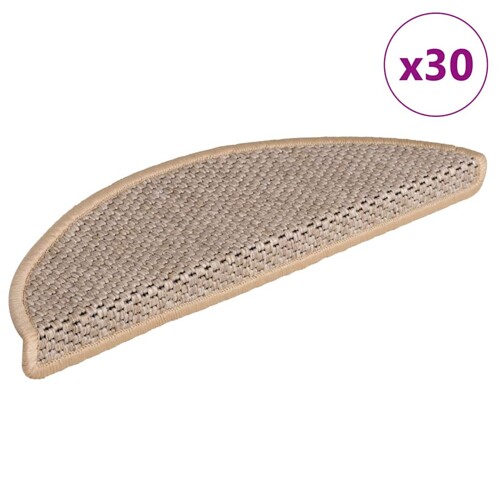 vidaXL Samoljepljivi otirači za stepenice 30 kom 56x17x3 cm svjetlobež